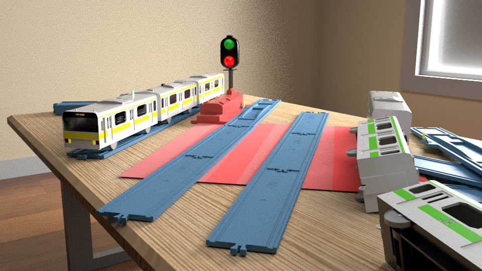 Rendered Image of Toy Train set, different angled